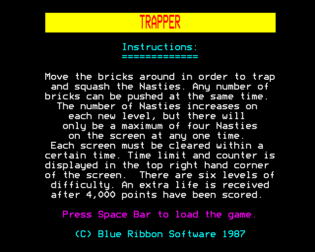 Game cover: Trapper