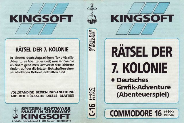 Game cover: Das Rätsel um die 7. Kolonie