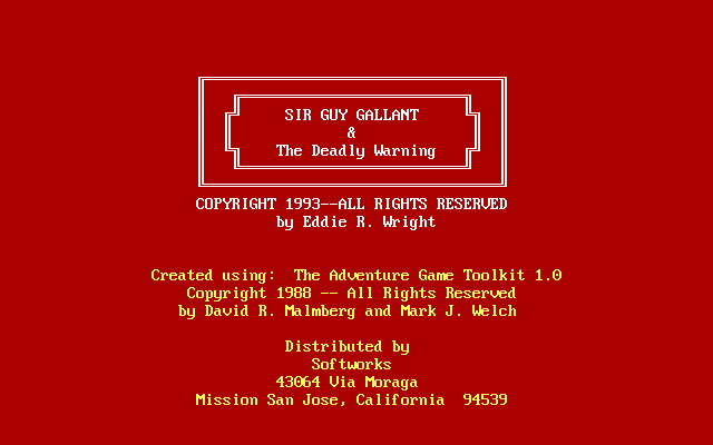Game cover: Sir Guy Gallant & The Deadly Warning