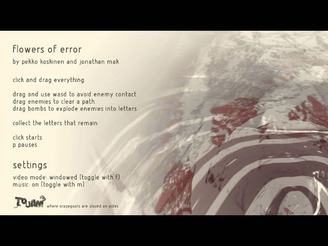 Game cover: flowers of error