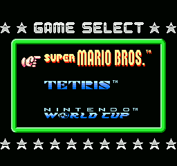 Game cover: Super Mario Bros. / Tetris / Nintendo World Cup