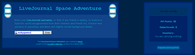Game cover: LiveJournal Space Adventure