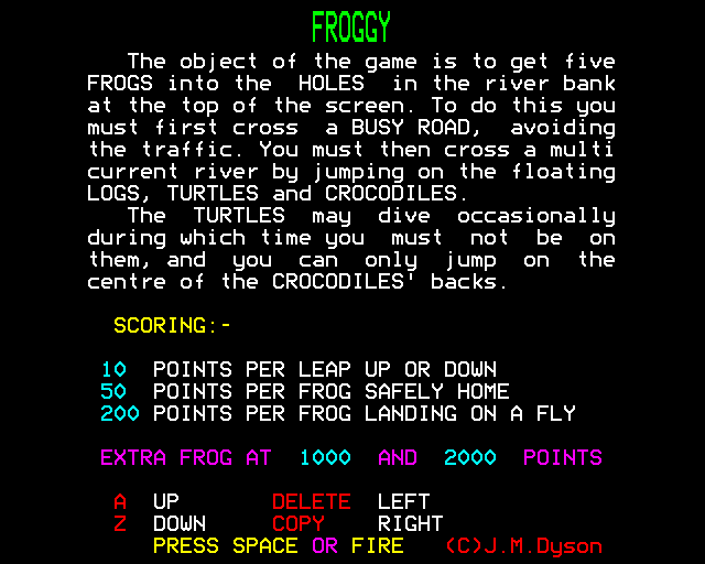 Game cover: Froggy