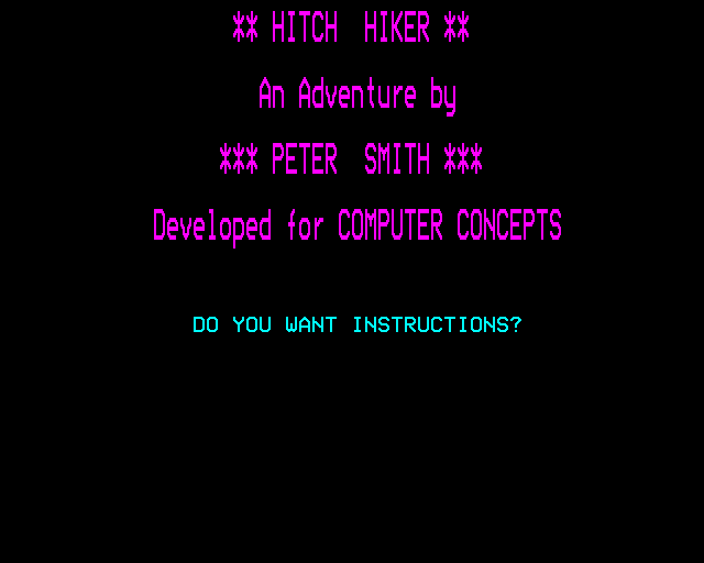 Game cover: Hitch-Hiker