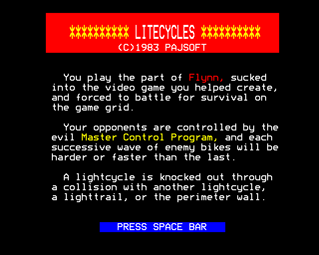 Game cover: Litecycles