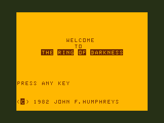 Game cover: The Ring of Darkness