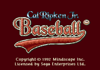 Game cover: Cal Ripken Jr. Baseball