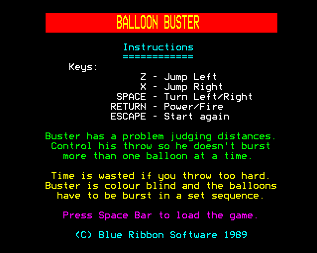 Game cover: Balloon Buster