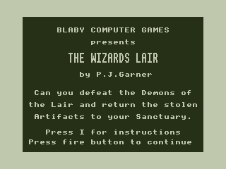 Game cover: The Wizard's Lair