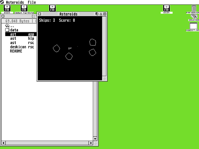 Game cover: Asteroids for GEM