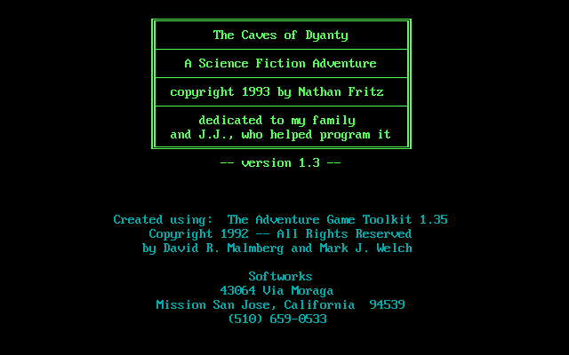 Game cover: The Caves of Dyanty