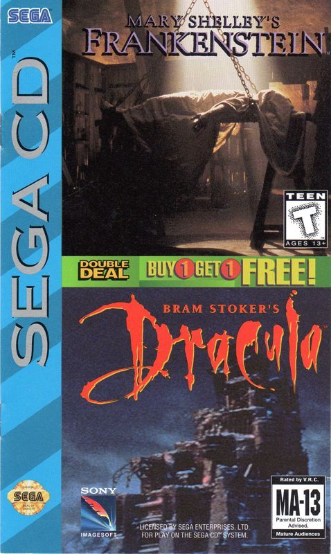Game cover: Mary Shelley's Frankenstein / Bram Stoker's Dracula