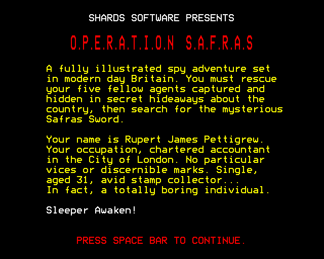 Game cover: Pettigrew II: Operation Safras