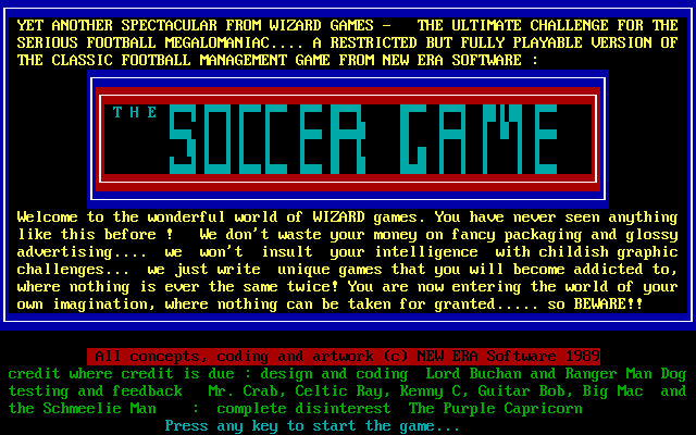 Game cover: The Soccer Game