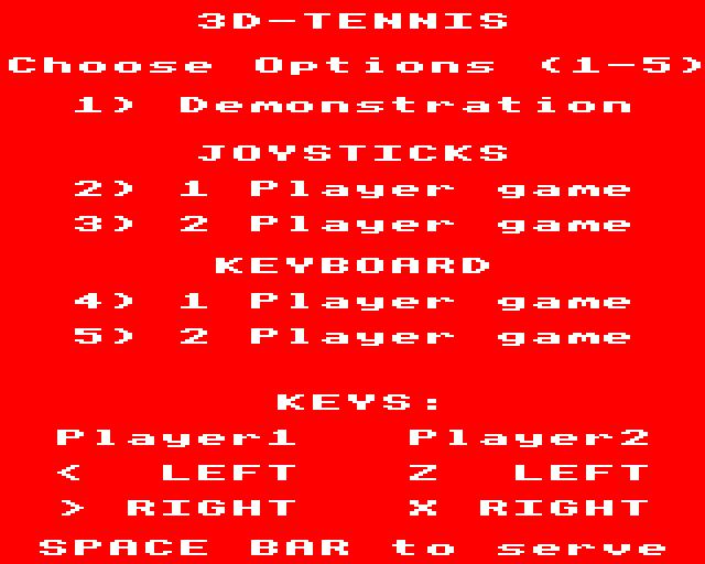 Game cover: 3D-Tennis
