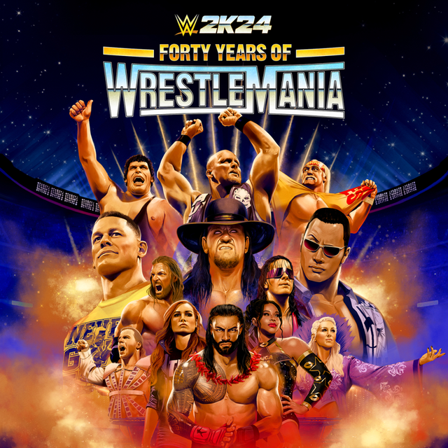 Game cover: WWE 2K24: 40 Years of WrestleMania Edition