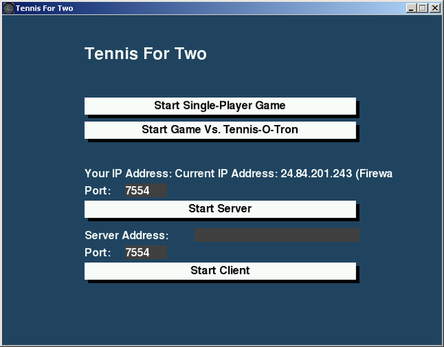 Game cover: Tennis for Two Simulator