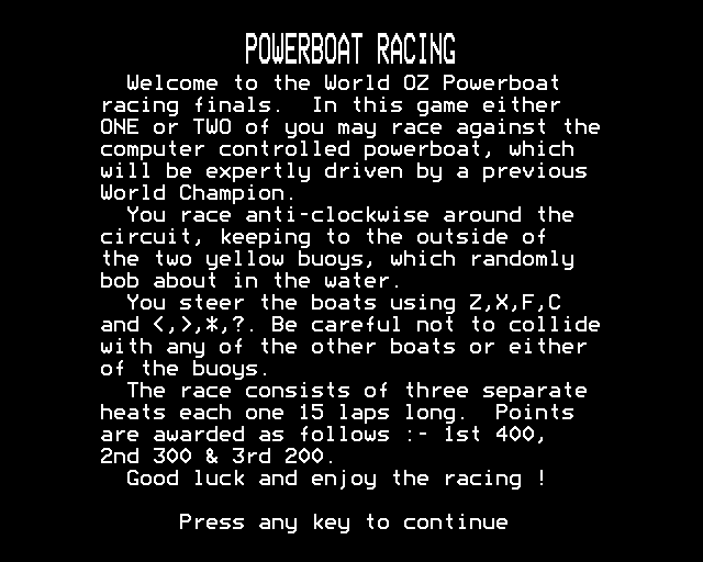 Game cover: Powerboat Racing