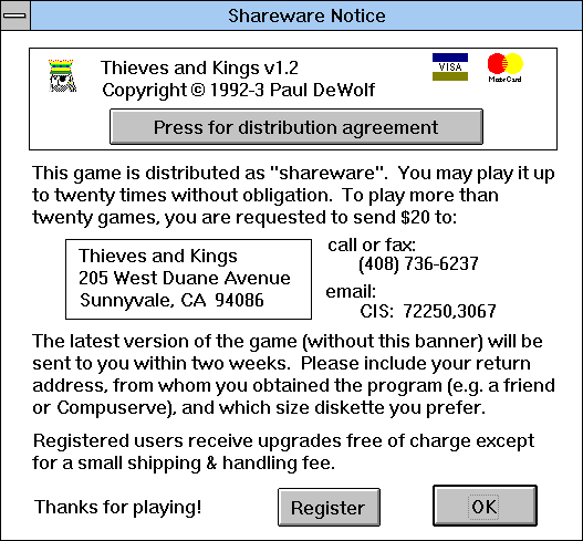 Game cover: Thieves and Kings