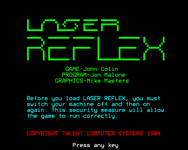 Game cover: Laser Reflex