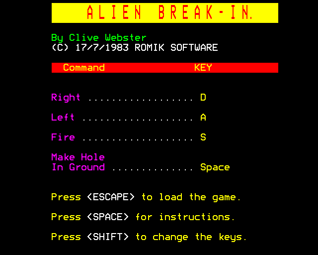 Game cover: Alien Break-In
