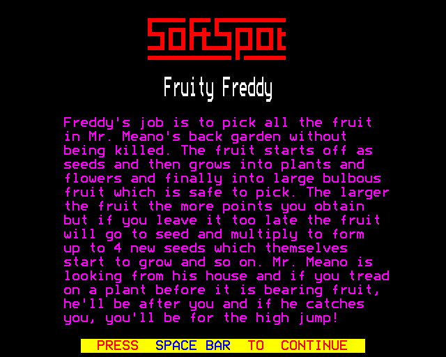 Game cover: Fruity Freddy