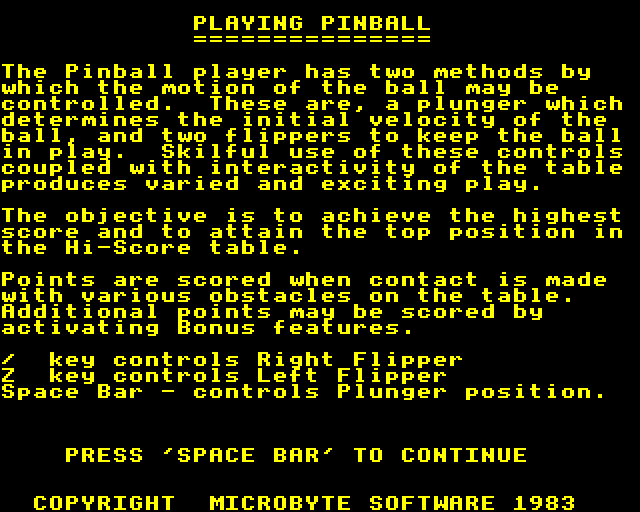 Game cover: Pinball