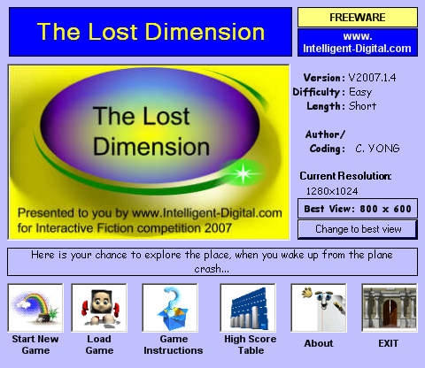 Game cover: The Lost Dimension