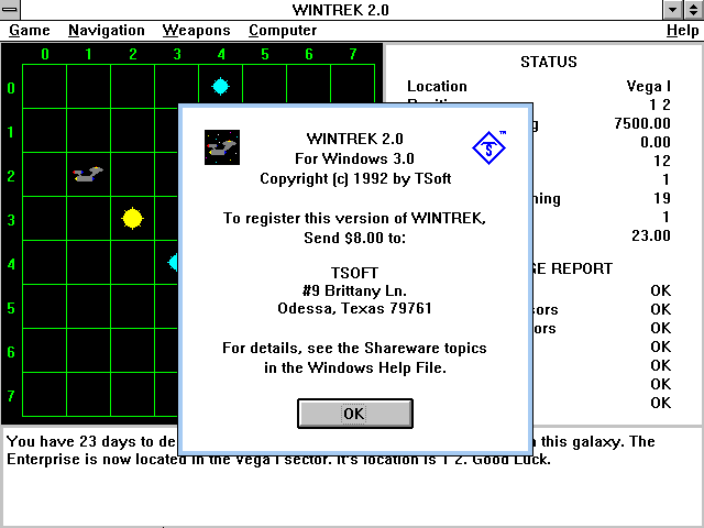 Game cover: Wintrek