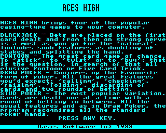Game cover: Aces High
