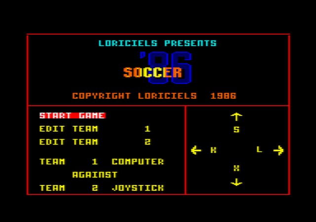 Game cover: Soccer 86