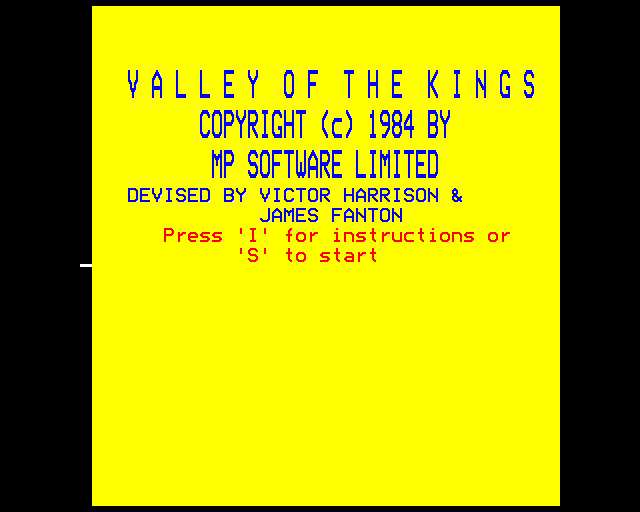 Game cover: Valley of the Kings