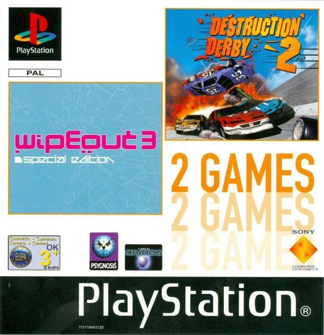 Game cover: 2 Games: WipEout 3 Special Edition / Destruction Derby 2