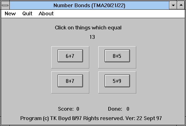 Game cover: Number Bonds