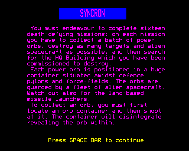 Game cover: Syncron