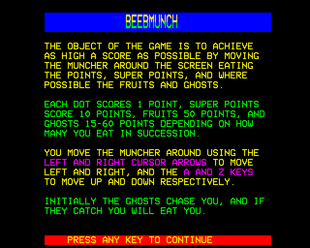 Game cover: Beebmunch