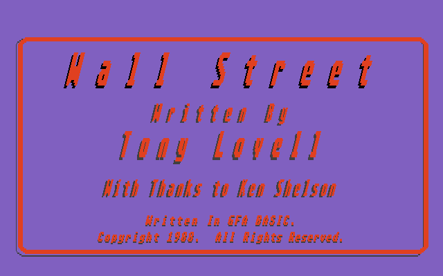 Game cover: Wall Street