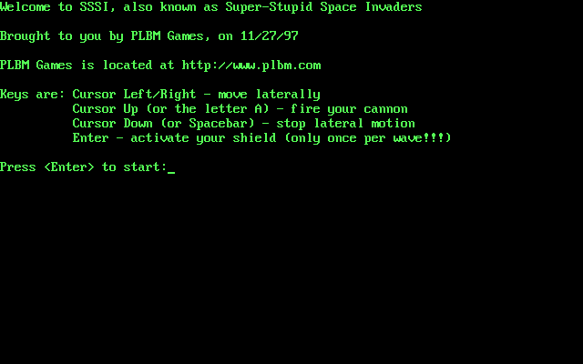 Game cover: Super Stupid Space Invaders