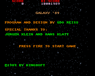 Game cover: Galaxy '89