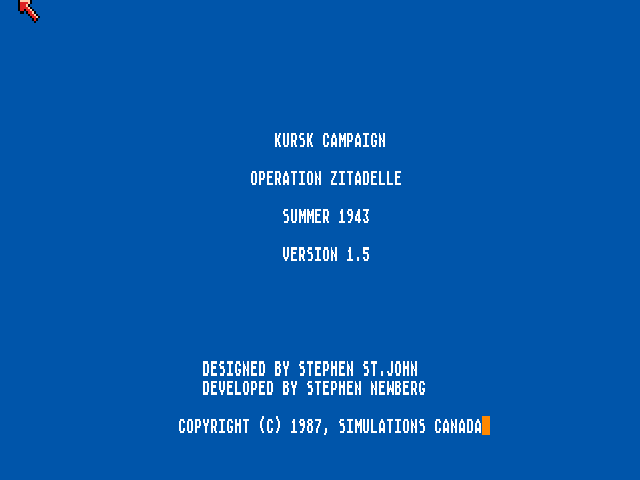 Game cover: Kursk Campaign: A Computer Game of Operation Zitadelle Summer 1943