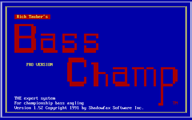 Game cover: Rich Tauber's Bass Champ