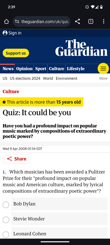 Game cover: Quiz: It could be you