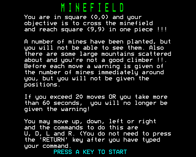 Game cover: Minefield