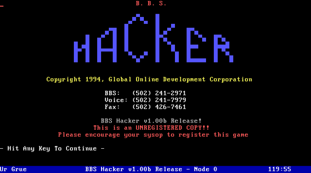 Game cover: BBS Hacker