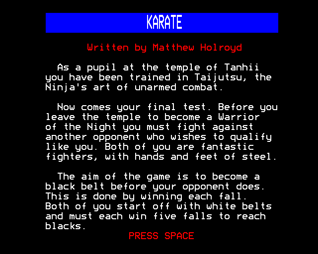 Game cover: Karate Warrior