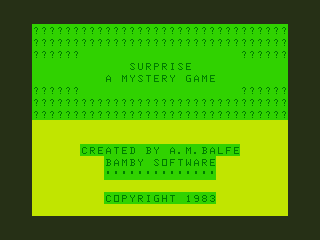 Game cover: Surprise: A Mystery Game