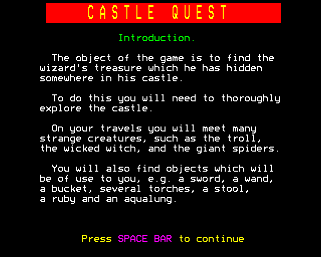 Game cover: Castle Quest