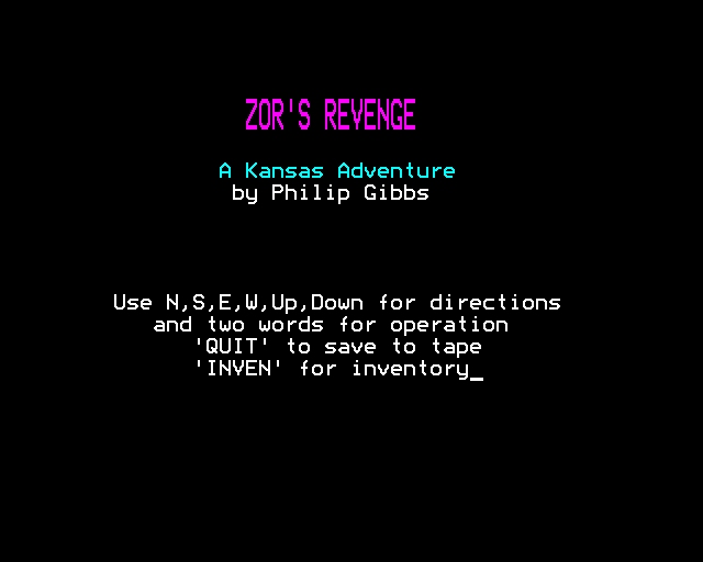 Game cover: Revenge of Zor