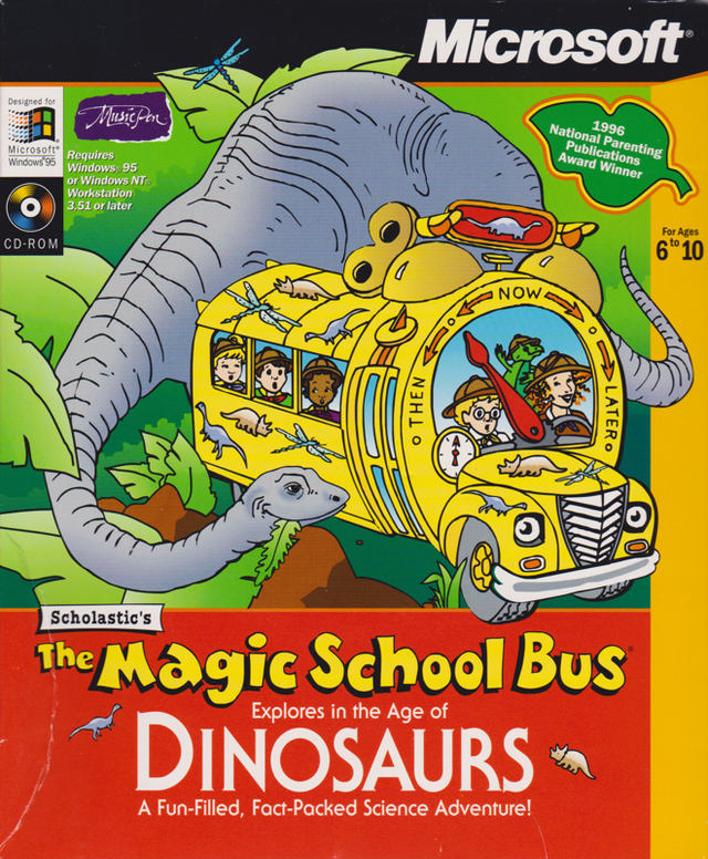 Game cover: Scholastic's The Magic School Bus Explores in the Age of Dinosaurs