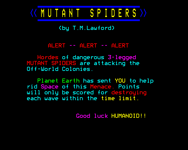 Game cover: Mutant Spiders